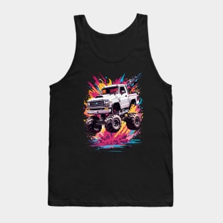 Monster Truck splash art retro vintage 80s design Tank Top